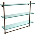 thumbnail image 1 of Mambo Collection Triple Tiered Glass Shelf with Integrated Towel Bar - Antique Bronze / 22 Inch, 1 of 11