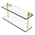 thumbnail image 1 of Mambo Collection Two Tiered Glass Shelf - Polished Brass / 16 Inch, 1 of 2
