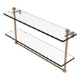 thumbnail image 1 of Mambo Collection Two Tiered Glass Shelf with Integrated Towel Bar - Brushed Bronze / 22 Inch, 1 of 2