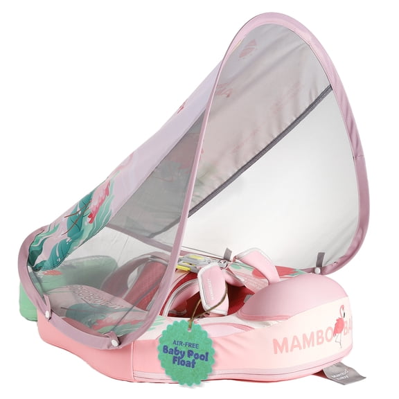 Mambobaby Baby Pool Float with Canopy- Pink
