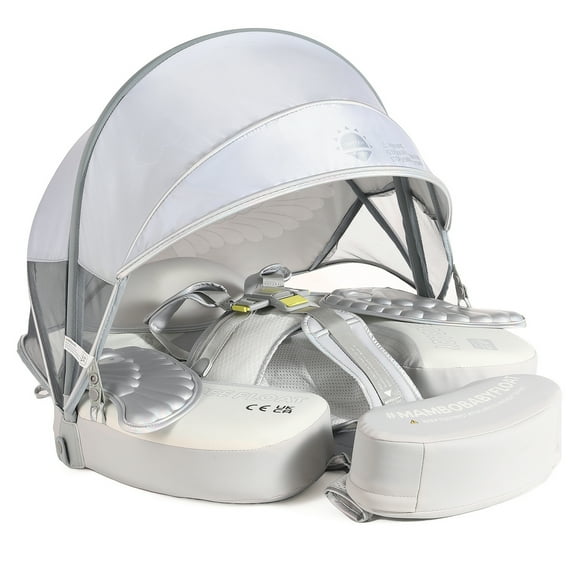 Mambobaby Non Inflatable Swimming Pool Angel Float with Canopy, Silver