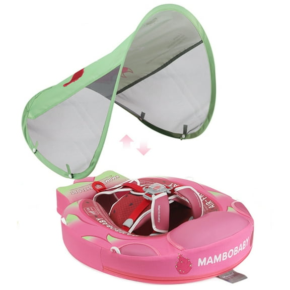 Mambobaby Non Inflatable Swimming Pool Float with Canopy, Dragon Fruit