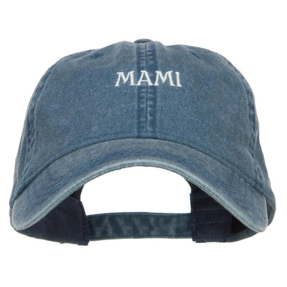 Mami Embroidered Washed Cap - Navy OSFM