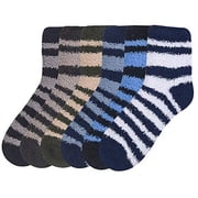 Mamia 6 Pairs Womens Cozy Slipper Socks Fuzzy Sock Multi Color