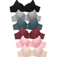 thumbnail image 1 of 6-PACK Mamia Women's Full Coverage Solid Cotton Blend Bra BR4208P5, 1 of 2