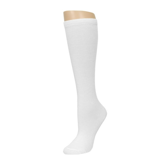 Mamia Girl's Knee High School Uniform Socks (12 Pairs) - White, 9-11