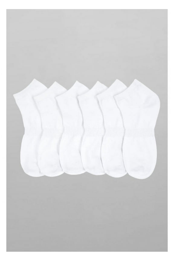 Mamia Women's 6 Pairs Of Ankle Socks Low Cut Sport Peds (10-13, 6 PK - White)