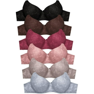 Mamia Women's Basic Lace Bras, Pack of 6 - 4441LD, 38D