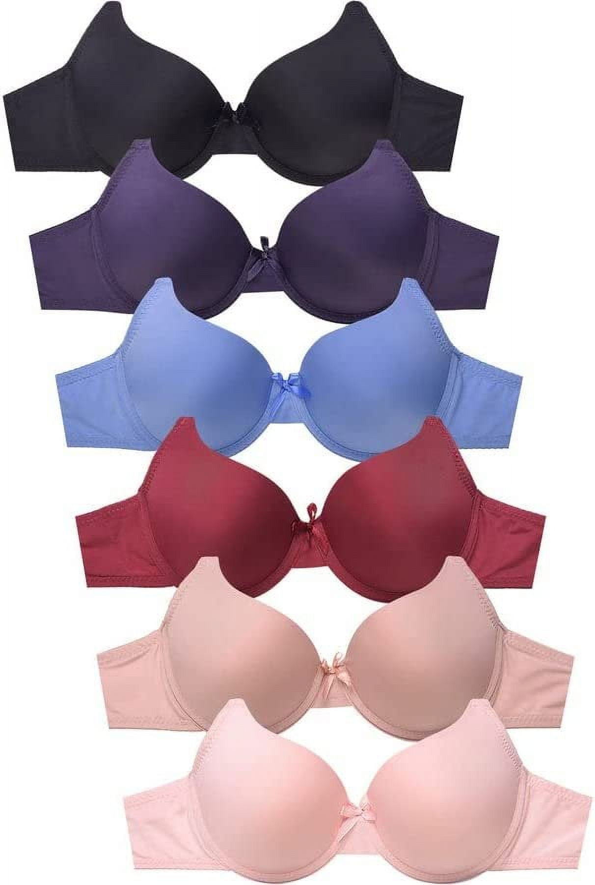 Mamia Women's Basic Lace/Plain Lace Bras Pack of 6- Various Styles 43035,  36B 