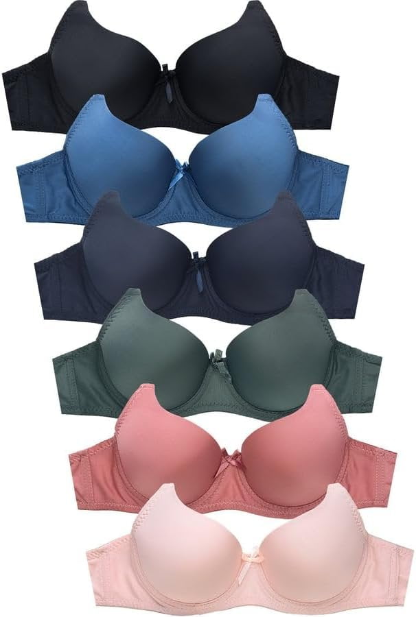 Mamia Women's Basic Lace/Plain Lace Bras Pack of 6- Various Styles 4600, 40C - Walmart.com
