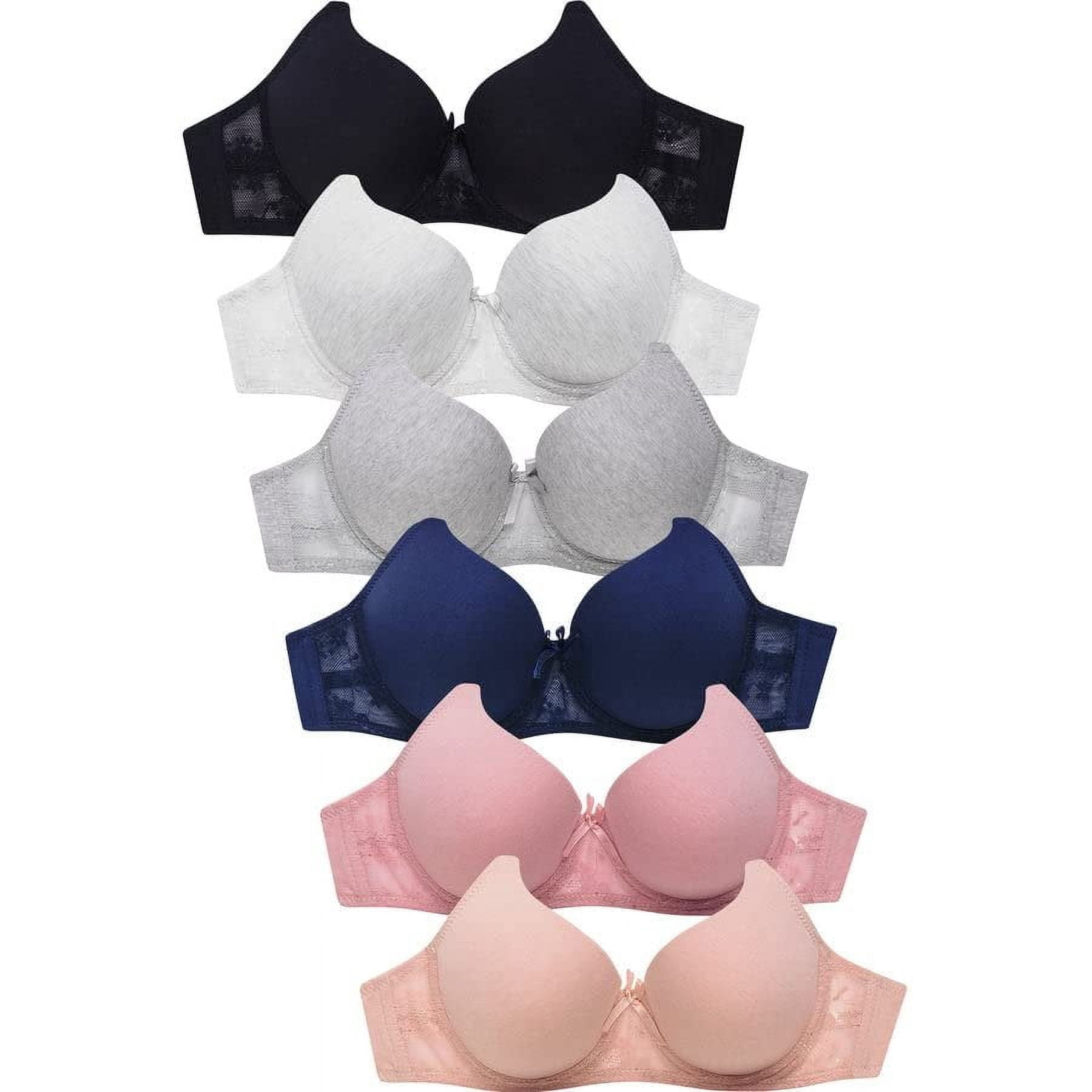 Mamia Women's Basic Lace/Plain Lace Bras Pack of 6- Various Styles ...