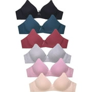 Mamia Womens Basic Lace/Plain Lace Bras Pack of 6- Various Styles NOWIRE 42P4, 36C