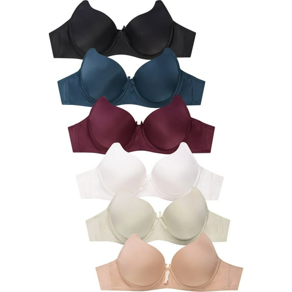 Mamia Women's Basic Plain Lace Bras Pack of 6 - Various Styles 44106, 32B