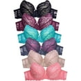 thumbnail image 1 of Mamia Women's Basic Lace Bras, Pack of 6 - #161l, 34DD, 1 of 7