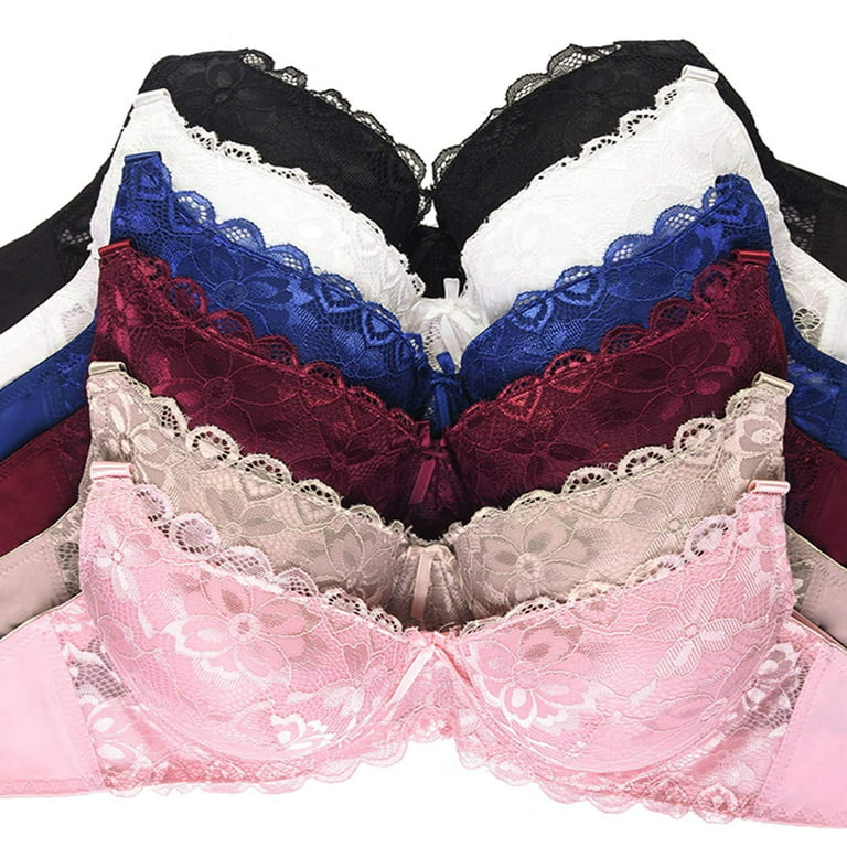Mamia Women's Laced & Lace Trimmed Bras Packs of 6 - Various Styles 42D, 68