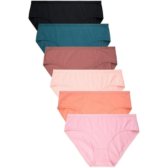 Mamia Women's Soft Breathable Cotton Bikini Brief Panties, Pack of 6 M, LP1586CK