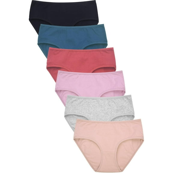 Mamia Women's Soft Breathable Cotton Bikini Brief Panties, Pack of 6 S, LP1679CKE1
