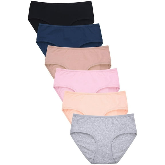 Mamia Women's Soft Breathable Cotton Bikini Brief Panties, Pack of 6 S, LP1679CKE3