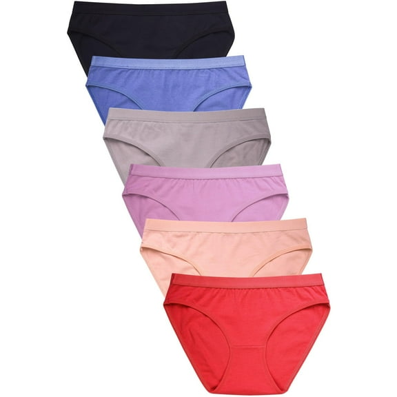 Mamia Women's Soft Breathable Cotton Bikini Brief Panties, Pack of 6 XL, LP1362CK6