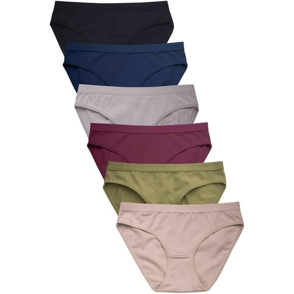 Mamia Women's Soft Breathable Cotton Bikini Brief Panties, Pack of 6 XL, LP1362CK7