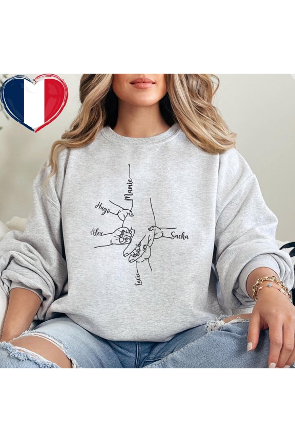 Mamie amp Papi Tshirt ou T-Shirt Personnalis avec Noms de Famille Tshirt Familial avec Prn