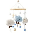 thumbnail image 1 of Mamimami Home Boho Cloud Macrame Baby Crib Mobile with Hanging Rotating Toys, Blue, 1 of 7