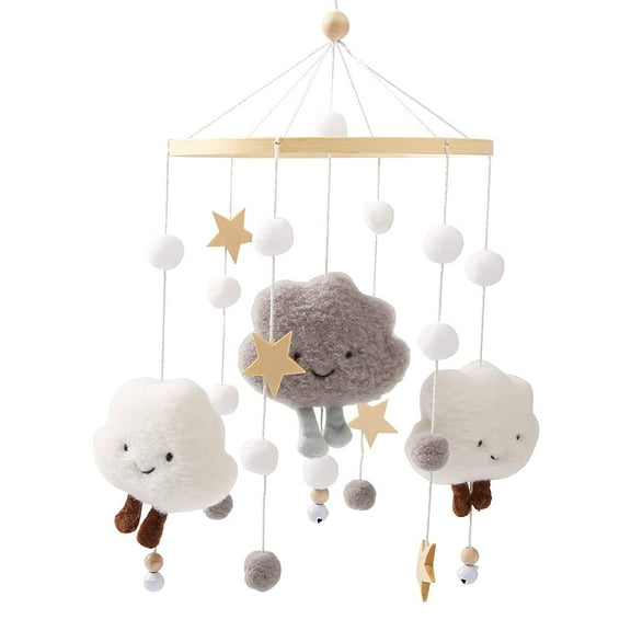 Mamimami Home Rotating Boho Baby Crib Mobile with Hanging Toys, Brown