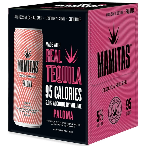 Mamitas Tequila Seltzer Paloma, 5% ABV, 4/12 Can