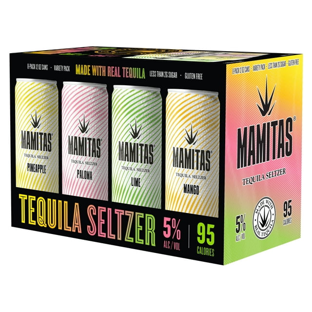 Mamitas Tequila Seltzer Variety Pack 5 ABV, 8/12 Can