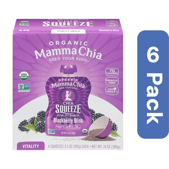 Mamma Chia Chia Squeeze Blackberry Bliss 4-Pack 14 oz (Pack Of 6)