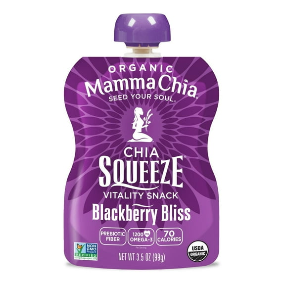 Mamma Chia Chia Squeeze Vitality Snack Blackberry Bliss -- 4 Pouches