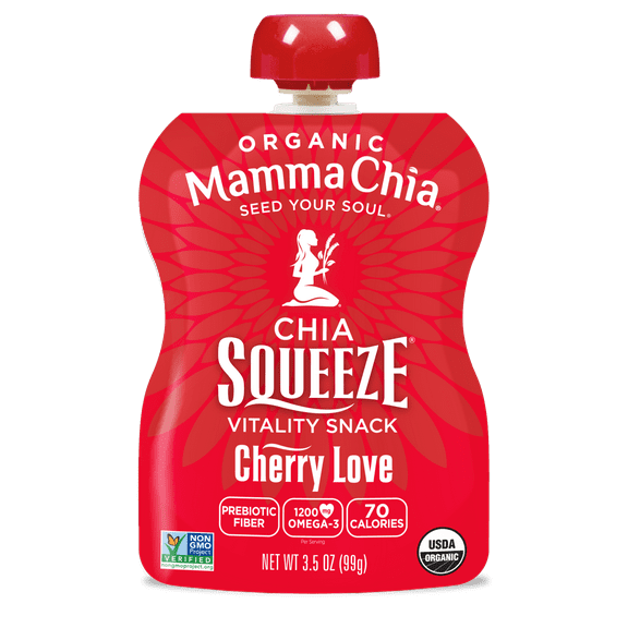 Mamma Chia Chia Squeeze Organic Cherry Love Vitality Snack 8 - 3.5 oz Pouches