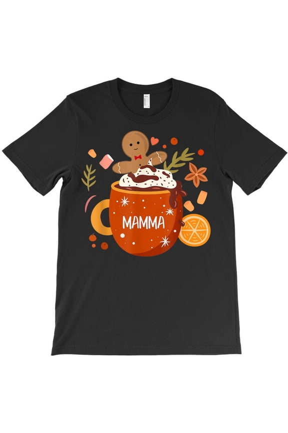 Mamma Cocoa Funny Gingerbread Cookie Hot Chocolate Christmas Graphic H49182 Unisex T-Shirt, Up to 5XL Available