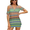 thumbnail image 1 of Mamma Mia Poncho New Fashion Zip Off Shoulder Top Short-Sleeve Women Shirt Mama Mia Poncho Zig Zag Tribal Boho Festival, 1 of 6