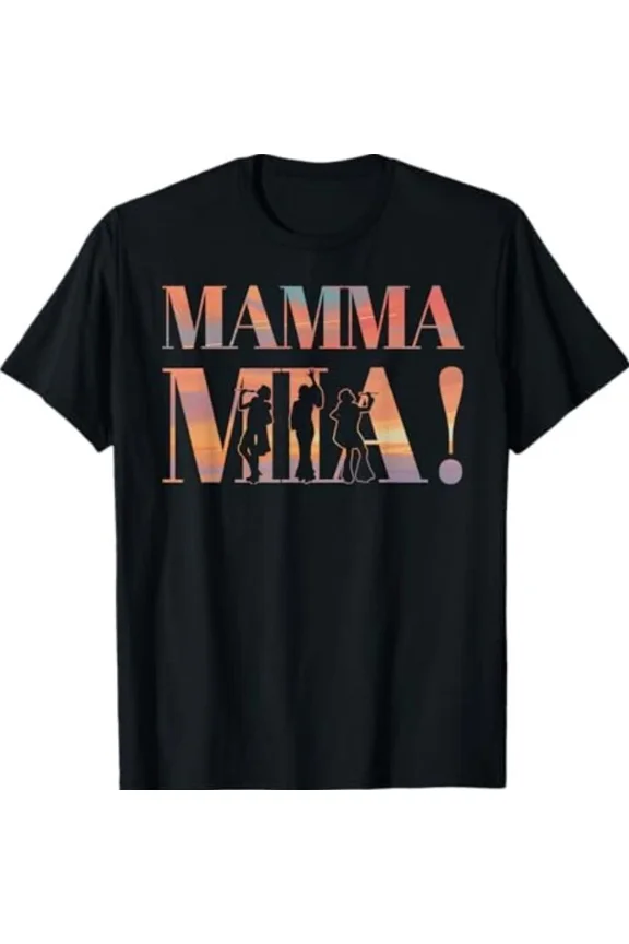 Mamma Mia Retro Disco Dancing Silhouette 70s Vibes T-Shirt