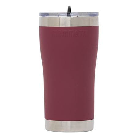 Mammoth 20 Ounce Stainless Steel Insulated Tumbler with Lid, Dark Maroon
