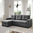 thumbnail image 1 of Mammoth 92" Modular Convertible Sleeper Sectional, Modern Fabric Sofa with Reversible Storage Chaise, Dark Grey, 1 of 20