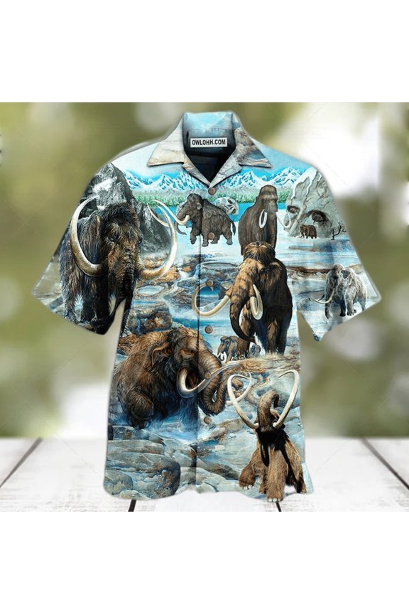 Mammoth Animals Back To Time Mammoth Alive Hawaiian Shirt