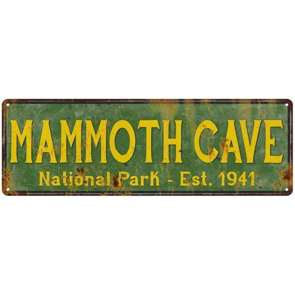 Mammoth Cave National Park Rustic Metal 6x18 Sign Cabin Wall Decor 206180057041