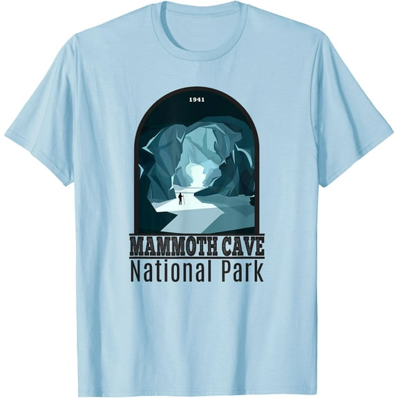 Mammoth Cave National Park Vintage Unisex T-Shirt for Men Women Kids Toddler,Light Blue Color,Size 5XL