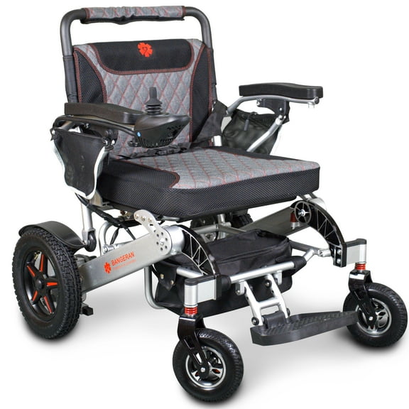 Mammoth Ergonomic All Terrain Compact Electric Wheelchair - Long Range Heavy Duty Wheelchair Mobility Solutions for Adults & Disabled - Silver