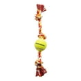thumbnail image 1 of Mammoth Flossy Chews Cottonblend 3 Knot Tug Rope Dog Toy with Mini Tennis Ball, Mini 11", 1 of 5