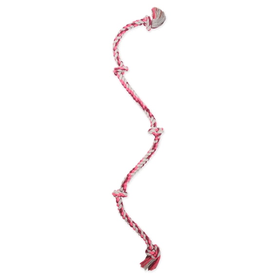 Mammoth Flossy Chews Cottonblend 5 Knot Tug Rope Dog Toy, Super XL, 72", Assorted Colors