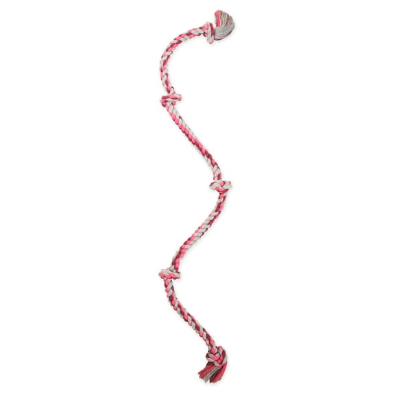 Mammoth Flossy Chews Cottonblend 5 Knot Tug Rope Dog Toy, Super XL, 72", Assorted Colors