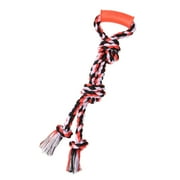 Mammoth Flossy Chews Cottonblend Twin Tug with Rubber Handle Rope Dog Toy, Medium, 20", Assorted Colors