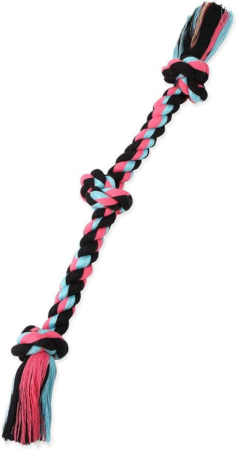 Mammoth Flossy Chews Color 4 knopen touw sleepboot - premium katoen-poly sleepspeelgoed voor honden - interactief hondentouw speelgoed - sleephond kauwspeelgoed voor grote -X-Large honden - X-Large