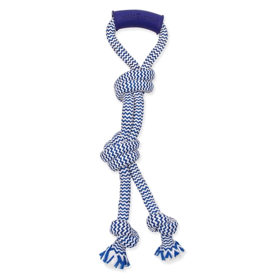 Mammoth Flossy Chews Winter Fresh Cottonblend Twin Tug with Handle Rope Dog Toy, Medium, 20"