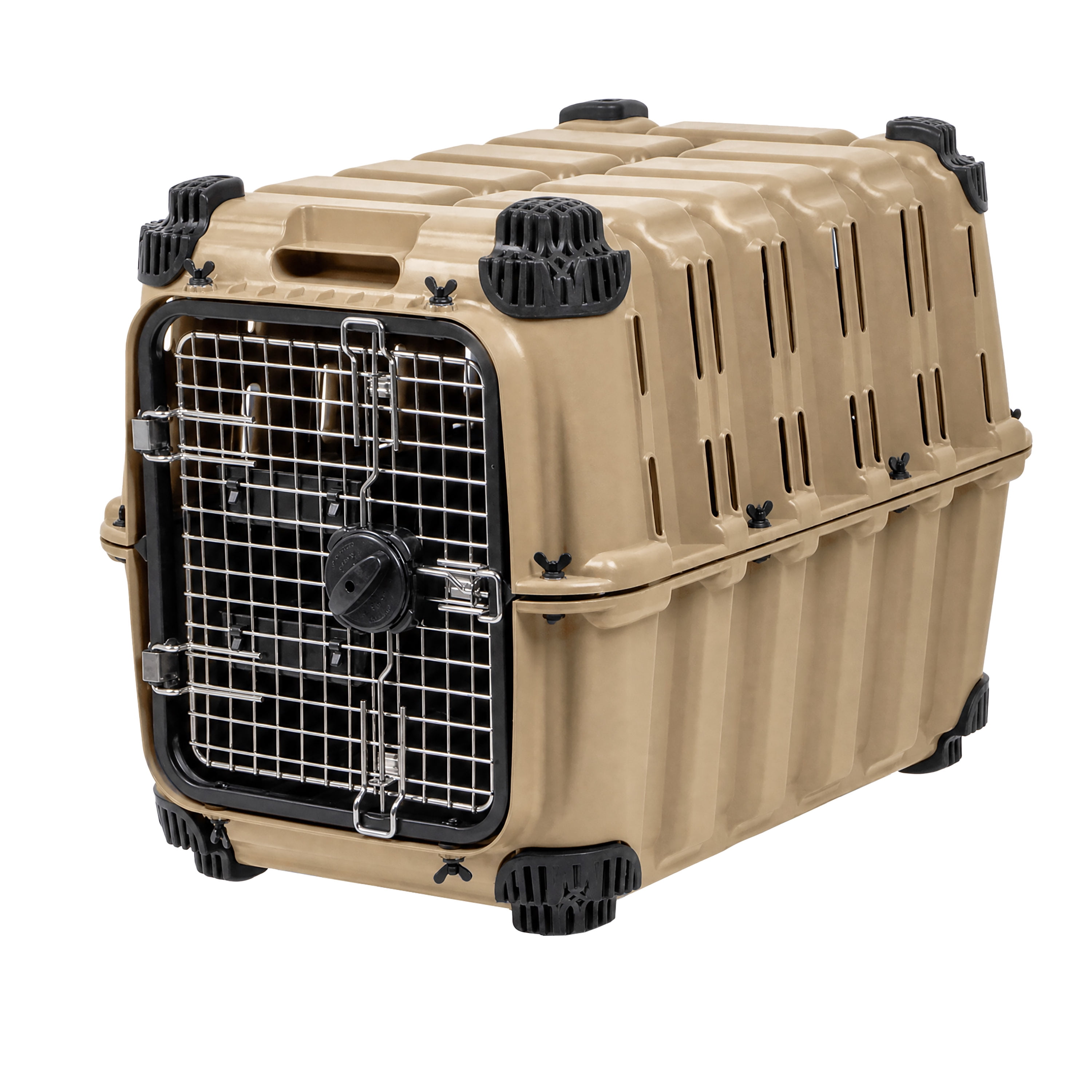 Mammoth Guardian Strong and Durable 32-inch Plastic Dog Kennel, Tan