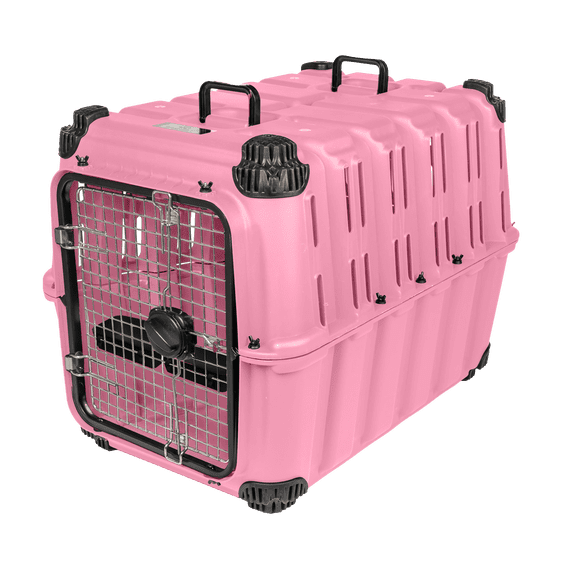 Mammoth Guardian Strong and Durable 36 inch Plastic Dog Kennel, Pink