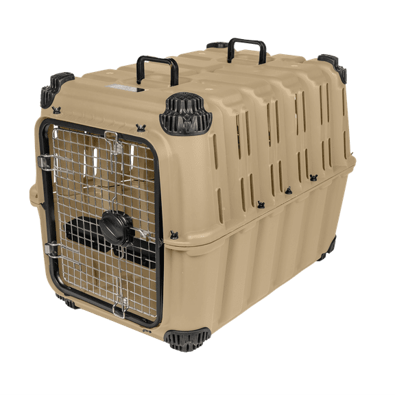 Mammoth Guardian Strong and Durable 36 inch Plastic Dog Kennel, Tan